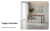 Bauhaus Inspired Rock Slab Dining Table Artistic Design Century-Century Modern Table Retro Design Home Furniture Easy to Clean for Families, Homeowners, Apartment Dwellers, Living Room