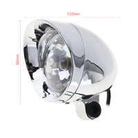 2 Pieces Chrome Fog Light with Mounting Bracket Compact Motorcycle Auxiliary Light Kit Durable Compatible for Cruiser Owners, Night Riding, Custom Bike Builds