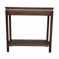 Carved Pedestal Traditional Design Oriental Flower Stool Sturdy Construction Small-Sized Size for Collectors, Homeowners