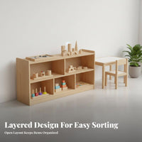 Montessori Shelf Child-Safe Height 5-Section Cubby Shelf Configurable Design Sturdy Construction for Toddlers, Playroom