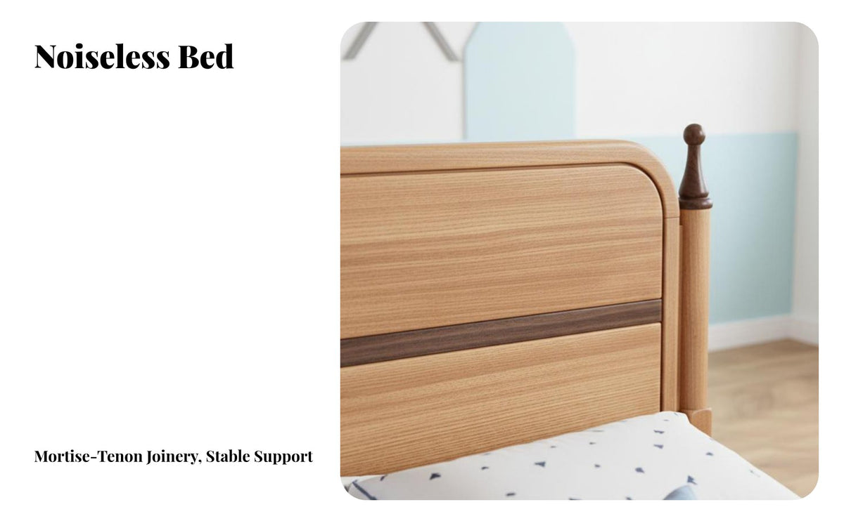 Single foundation Bed with cumulus Headboard Gas elevate Mechanism children's Bedstead sturdy Wood Construction Bedroom Furniture for Girls, Toddlers, Nursery