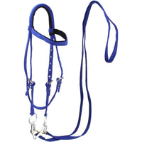 Adjustable Halter with Lead Rope Heavy-Duty Horse Halter Fray-Resistant Headcollar Limited Stretch for Equestrians, Trainers