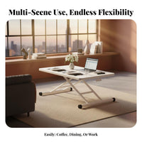 elevateTop Coffee Table Multi-Functional elevateTop Dining Table Height-Adjustable Space-Saving Furniture for Home Office Workers, Homeowners, Living Room