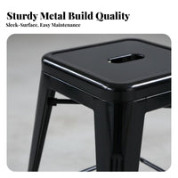 Backless Metal Stool Industrial Aesthetic Bar Chair Multiple Colors Available