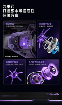 皓顿DC电子电磁刹车水滴轮远投轮金属扳手防炸线骚音渔轮智能鱼轮