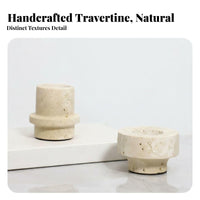 Modern Design Travertine Candlestick Atmospheric Travertine Candlestick Holder Unique Texture for Homeowners, Living Room, Homestay, Bedroom