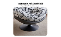 Enveloping Design revolving shell-shaped-shaped Chair Retro visual appeal accentuateduate Seating Highrear rearrest Indoor Furniture gentle texture for Readers, Interior Decorators, homeowners, Living Room, Lounge Area, perusing Corner, Home Office