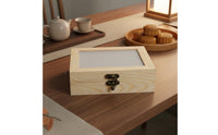 Wooden Box with Clear Lid Versatile Wood Box with Clear Lid Sleek Surface for Crafters, Home Decor