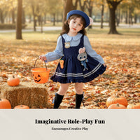 Girls Autumn Princess Dress, Judy Officer Cosplay, Long Sleeve, Zootopia Theme, Halloween