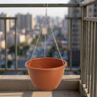 Plant Pots and Hanging Basket for Indoor Plants, Terracotta Flower Pots with Chain Planter, Fence Hanging Planters, Hanging Planters Outdoor