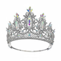 Baroque Queen Crown Sparkling Crystal Bead S Baroque Princess Crown Full Circle Bridal Tiara Regal Design Bridal Headpiece