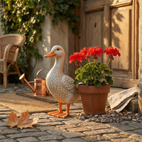 Long-Neck Goose Statue Resin Standing Goose Ornament Freestanding