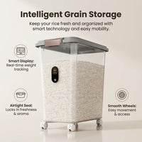 Airtight Rice Bin with Wheels, Stackable Design Storage Container, Transparent Grain Storage Bin, La - Image 10