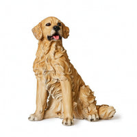 Dog Figurine Realistic Dog Statue with Resin Freestanding Decor for Shelf, Entryway