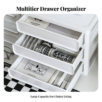 Multi-Compartment Box with Drawers Large Capacity Multitier Drawer Box