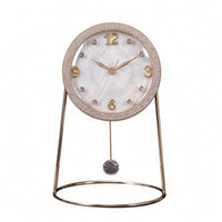 Pendulum Clock Powered Decorative Tabletop Clock Round Dial Home Decor