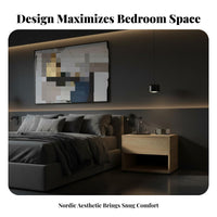 Floating Drawer Shelf Space-Saving Bedside Table Minimalist Design for Students