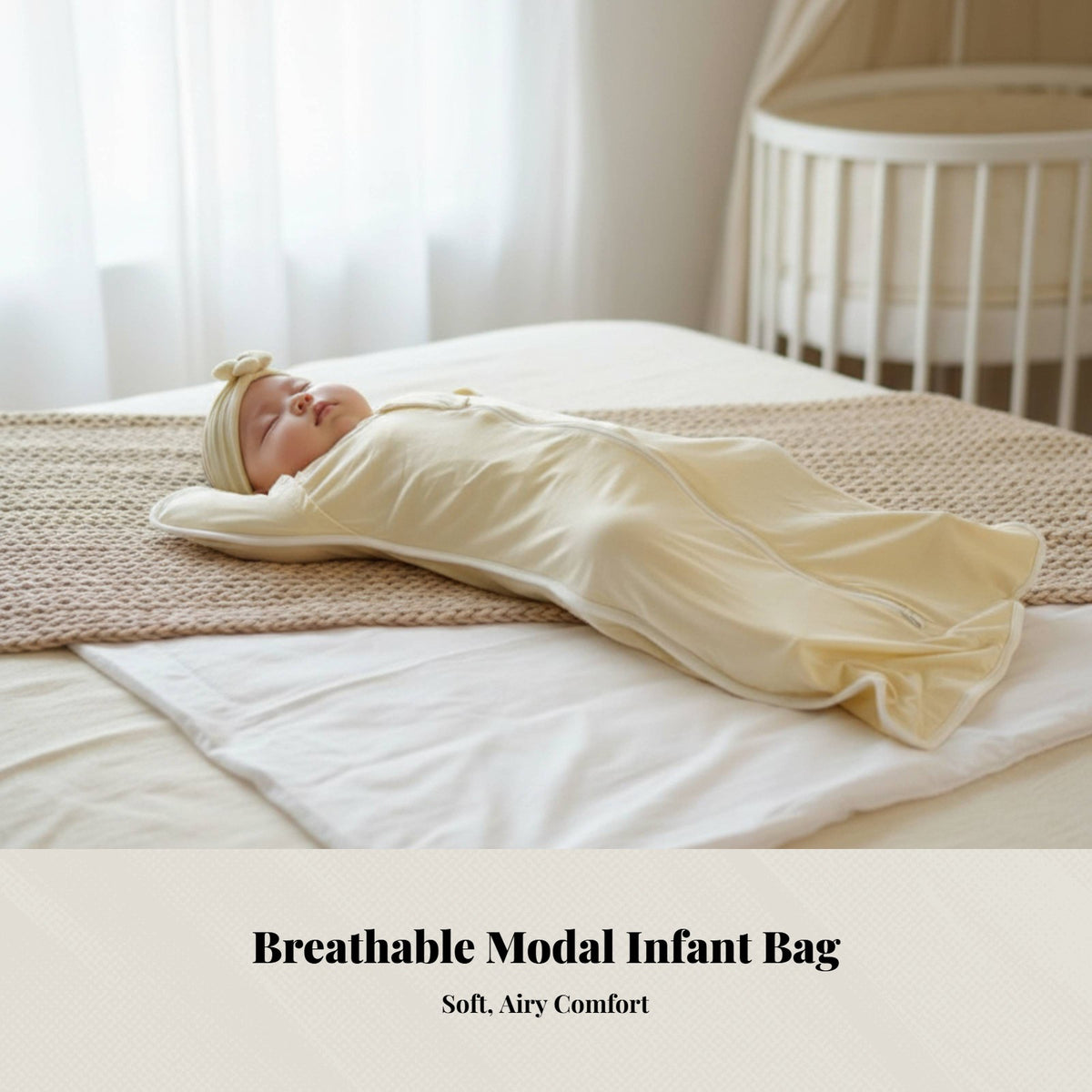 Newborn Modal Pouch, Summer Swaddle Blanket, Plain Color, Breathable