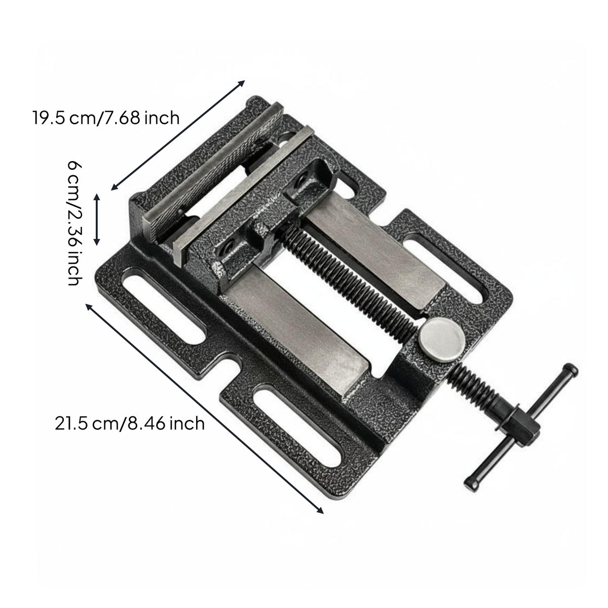 Cast Steel Bench Vise Textured Black Quick-Clamp Vise Industrial-Looking