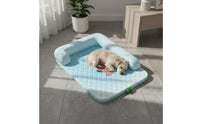 Dog Cooling Mat with Pillow Washable Cooling Dog Bed Non-Slip Bottom for Dogs