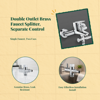 Brass faucet splitter, universal fit