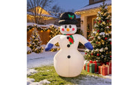 Christmas Inflatable Snowman Freestanding Snowman with Top Hat Decoration Puncture-Resistant Easy to Use for Yard, Storefront