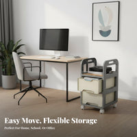 Deskside book bag Holder With casters Storage Trolley Easy to Move for Classroom
