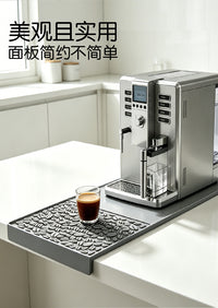 Coffee Machine Silicone Mat with Edge, Tamper Mat, Bar Counter Kitchen Non-Slip Mat, Water Absorbent Silicone Pad