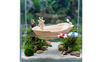 Nautical Miniature Boat with Oars Seaside Plastic Boat Model Beach-Style Decor Small for Aquariums