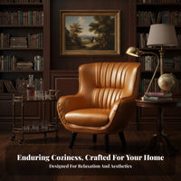 Highsupport Club Chair North American Design Upholstered Contoured Spinerest Armchair Ergonomic Comfort Button-Tufted Features