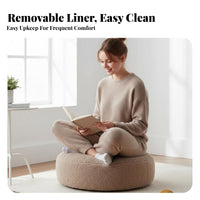 Round Stool Pad Soft Fleece Texture Sherpa Round Stool Adaptable Cute Design for Adults, Kids, Bedroom, Bay Glazed Opening