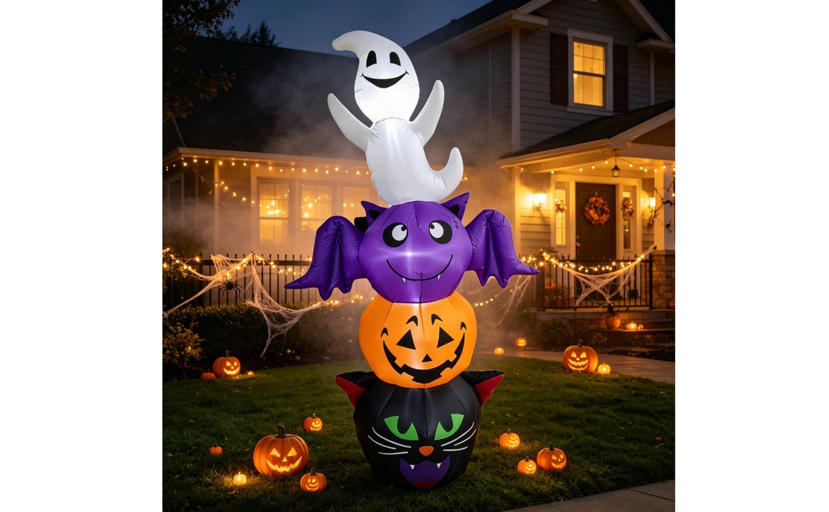 Inflatable Halloween Inflatable Lighted Inflatable Pumpkin Spooky Yard Decoration Glowing for Homeowners