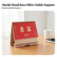Desk Calendar 2026, Horse Year, Gift Box, Wooden Board, Creative Weekly Planner, Office Decoration