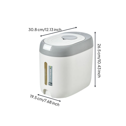 Push Button Flour Canister Large Capacity Rice Storage Container Clear View