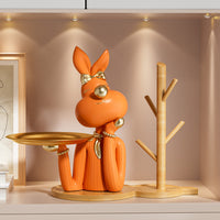 Metal Rabbit and Deer Figurine Key Tray for Entryway Living Room Housewarming Gift