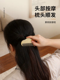 Solid Brass Gua Sha Massage Comb for Head and Scalp