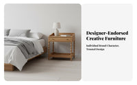 Three-Legged Circular Table Retro Design Nightstand Space-Saving Size Sturdy Construction for Interior Designers, Renters