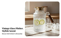 Drop-Spill-Resistant-Resistant-Spill-Resistant-Resistant Spout Glass Pitcher with Lid and Handle Easy to Clean Vintage Glass Pitcher