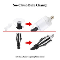 High Ceiling Light Bulb Changer Household and Industrial Use Extension Pole Bulb Changer Adjustable Length for Vaulted Ceilings, Factories, Warehouses