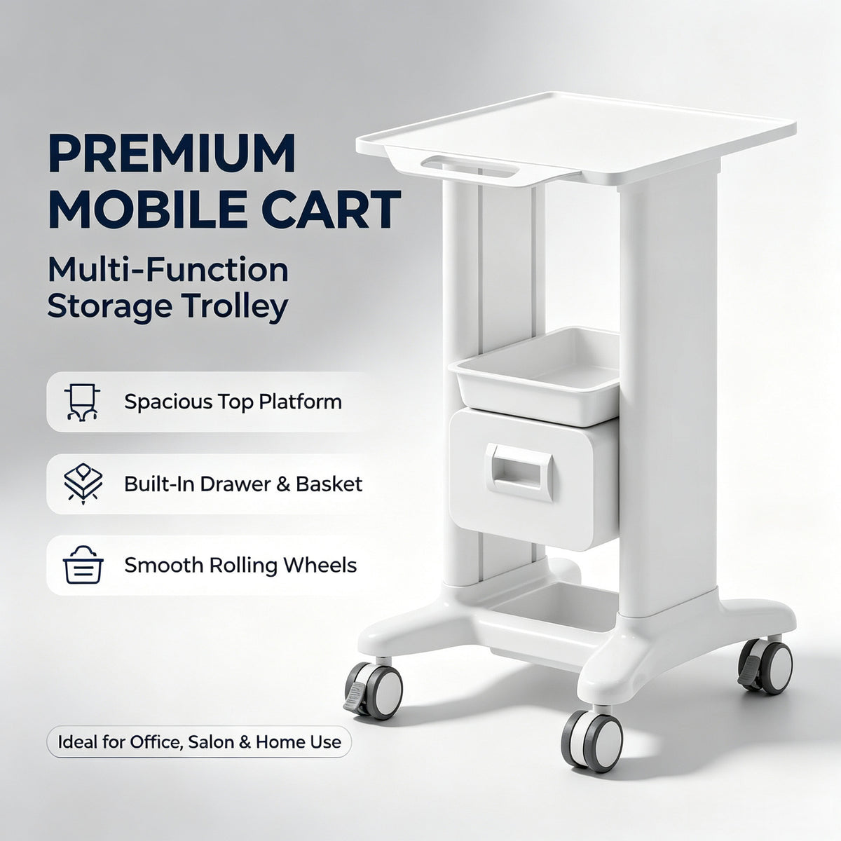 QX 3-Tier Metal Utility Cart for Beauty Salon
