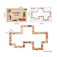 Sturdy Animal Matching Tile Puzzle Preschool Matching Tile Set with Sliding Box Convenient Wooden Puzzle with Storage Box Decorative for Classroom