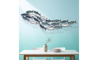 School of Fishes Wall Seascape artThemed 3D Metal Fishes Wall Art Coastal for Homeowners, Living Room, Entryway, Bedroom