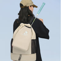 Drawstring Badminton Backpack | Structured, Backpack with Shoe Compartment, for Gym