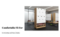 Wooden Storage Locker Multi-tier Multiple-door Locker Large Capacity Particle Board Cabinet with Customizable Lock Options Suitable for Exercise Studio Spa Office Workplace