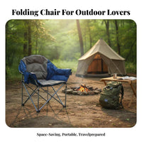 Portable Armchair with drink Holder Foldable Design Folding Chair sturdy Frame