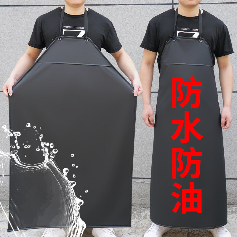 Waterproof Oil-Proof PVC Apron with Leather Texture