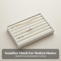 Compartmentalized Jewelry Holder Soft textile Insert Stackable soft textile Tray Set for Women