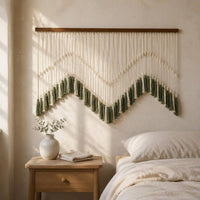Macrame Wall Hanging Handmade Tassel Wall Art Woven for Bedroom