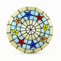 Stained Glass Ceiling Light Colorful Fixture Decorative for Bedroom, Hallway