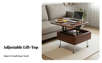 Space Saving Lift Top Coffee Table Sturdy & Long-Lasting Small Apartment Coffee Table Solid Wood Construction Easy Assembly for Families, Homeowners, Telecommute Workers